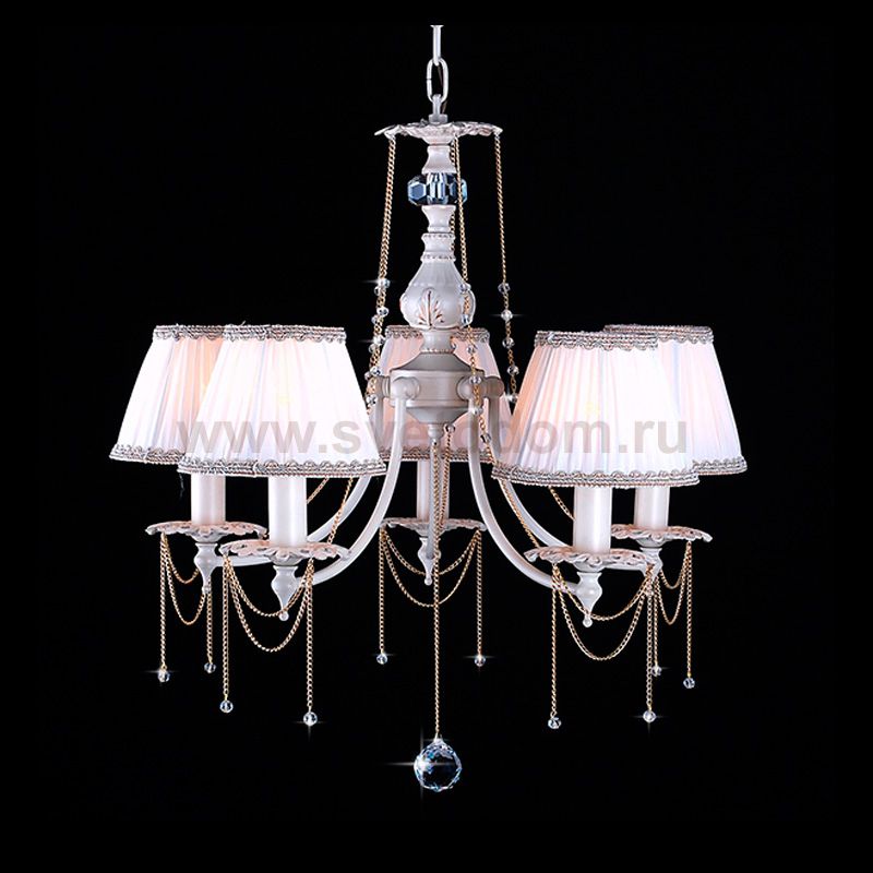 Люстра Eurosvet 3645/5 белый с золотом/прозрачный хрусталь Strotskis