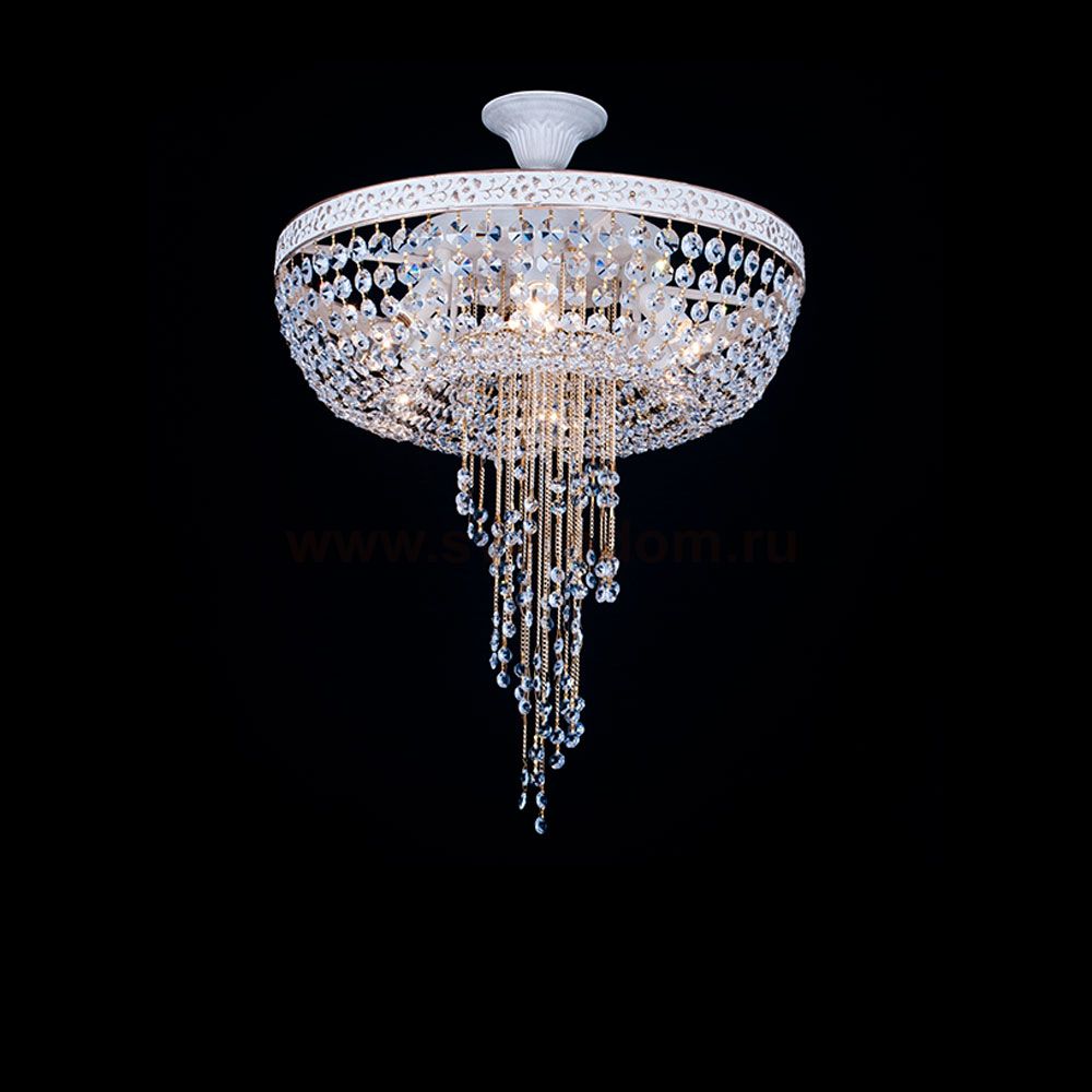 Люстра Eurosvet 3647/6 белый с золотом/прозрачный хрусталь 