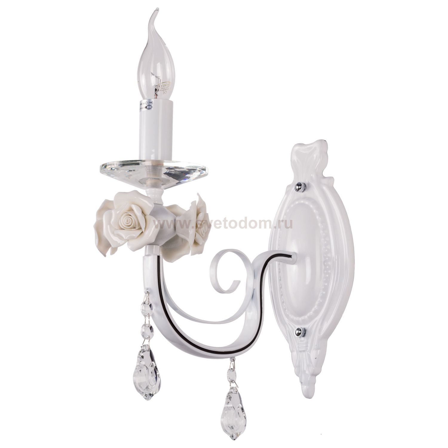 Светильник бра классическое с хрусталем 36720/1wWT CL Экономсвет