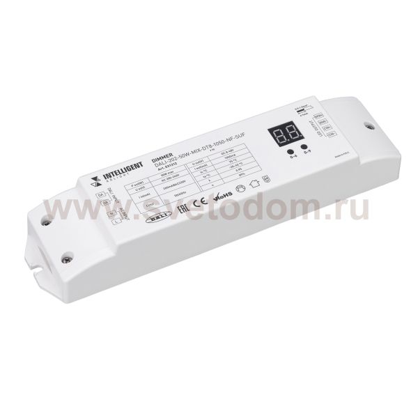 INTELLIGENT ARLIGHT Диммер DALI-202-50W-MIX-DT8-1050-NF-SUF (230V, 1000mА) (IARL, Пластик) Arlight 31312