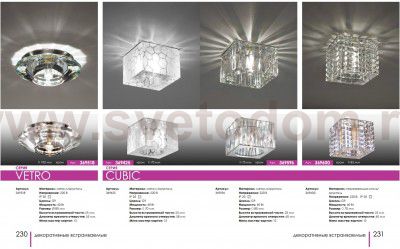 Встраиваемый светильник Novotech 369518 VETRO