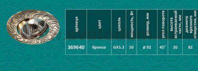 Точечный встраиваемый светильник Novotech 369640 HENNA