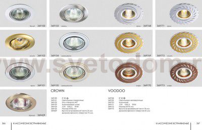 Точечный встраиваемый светильник Novotech 369768 VOODOO
