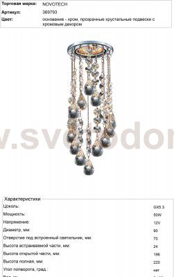 Встраиваемый светильник Novotech 369793 RITZ