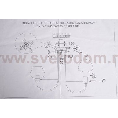 Люстра потолочная Lumion 3708/5C ILONA