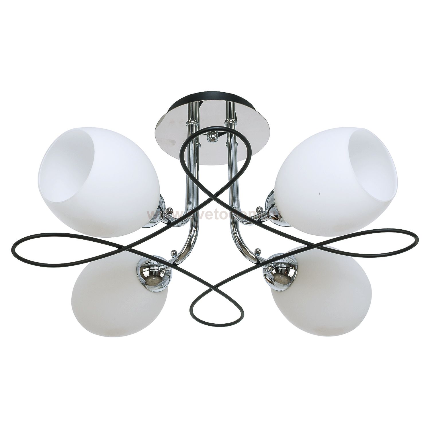 Потолочный светильник Экономсвет 37330/4SBK+CR WT