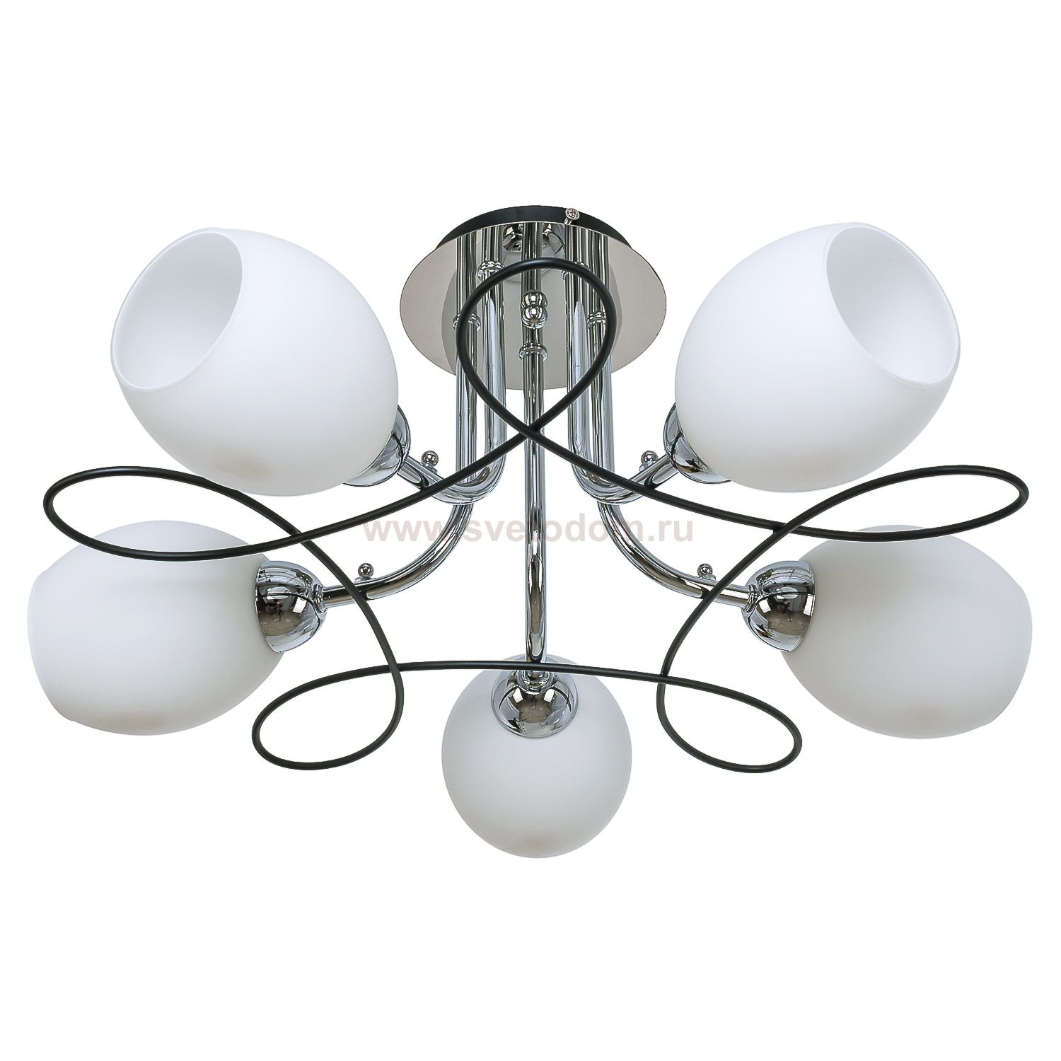 Потолочный светильник Экономсвет 37330/5SBK+CR WT