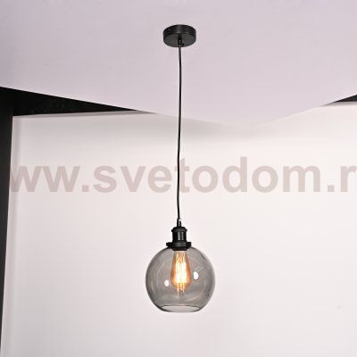 Подвесной светильник Loft Clear Glass Sphere Cloche Дымчатый