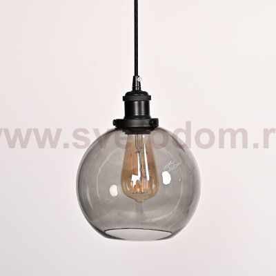 Подвесной светильник Loft Clear Glass Sphere Cloche Дымчатый