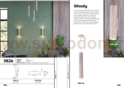 Настенный светильник Odeon light 3826/8WL WOODY