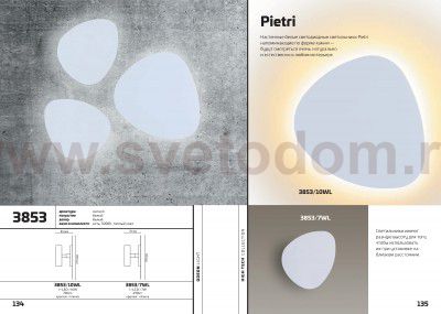 Настенный светильник Odeon light 3853/10WL PIETRI