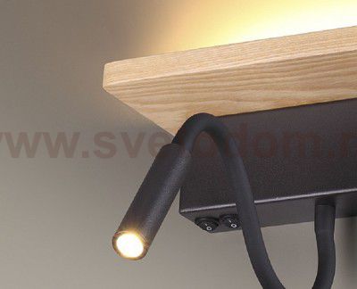 Настенный светильник - полка с подсветкой / USB Odeon light 3868/8WL WOODY