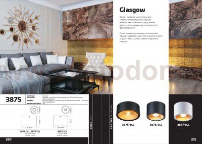 Потолочный накладной светильник Odeon light 3877/1CL GLASGOW