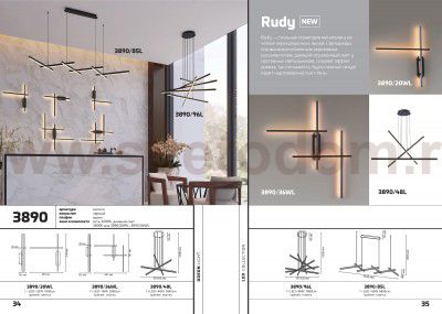 Подвесной светильник Odeon light 3890/48L RUDY