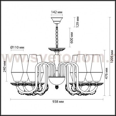 Люстра Odeon light 3919/8 FELICIA