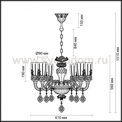 Люстра подвесная Odeon light 3935/6 ELISA