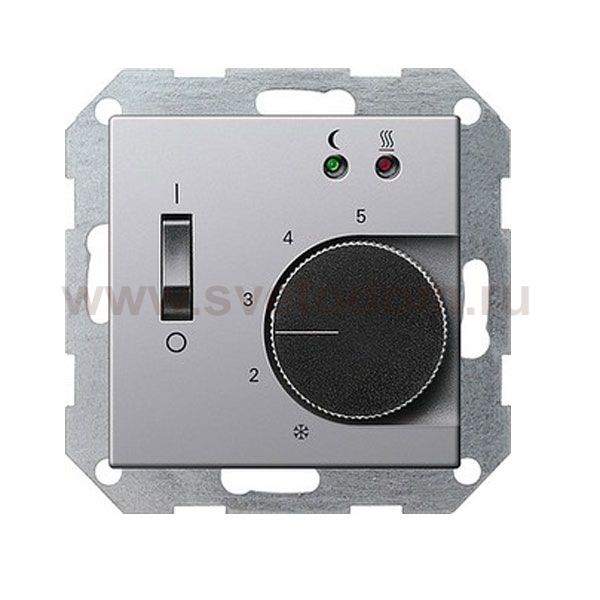 Gira E22 Алюминий Терморегулятор для тёплого пола (G394203)