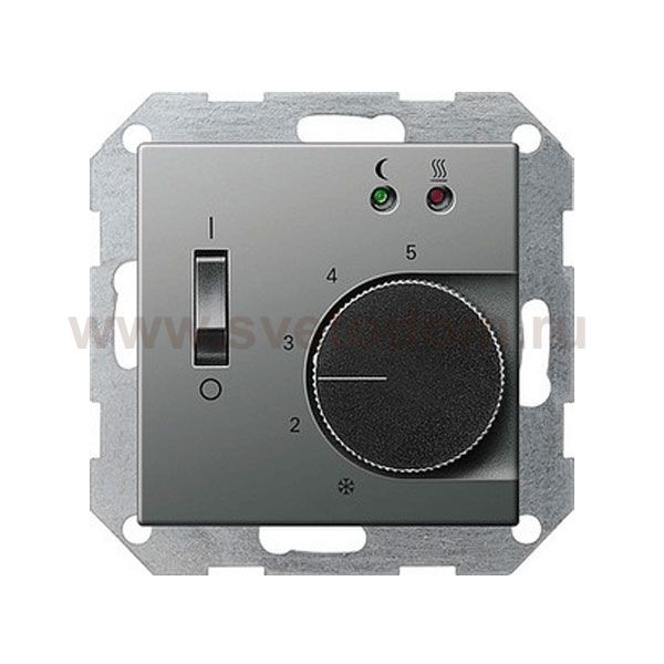 Gira E22 Сталь Терморегулятор для тёплого пола (G39420)