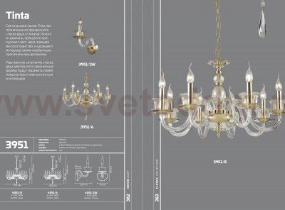Светильник настенный бра Odeon light 3951/1W TINTA