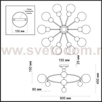 Люстра потолочная Odeon light 3953/10C JOLLY