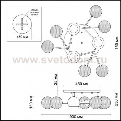 Люстра потолочная Odeon light 3960/9C IZZO