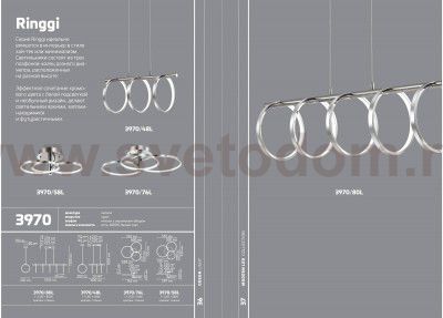 Светильник подвесной Odeon light 3970/80L RINGGI
