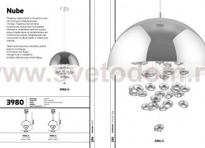 Светильник подвесной Odeon light 3981/4 NUBE