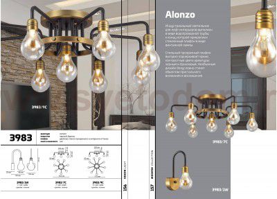 Люстра потолочная Odeon light 3983/9C ALONZO