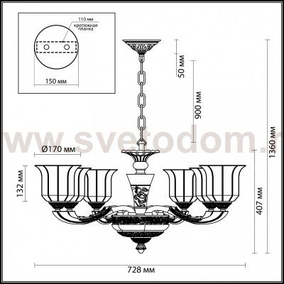 Люстра Odeon light 3997/6 MERANO