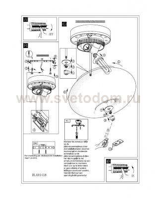 Настенно-потолочный светильник Eglo 91418 GALAXIA