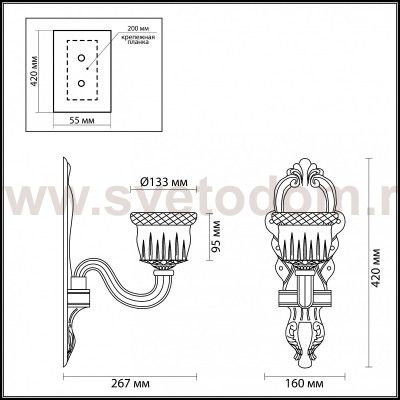 Светильник настенный бра Odeon light 4000/1W GIOVANNI