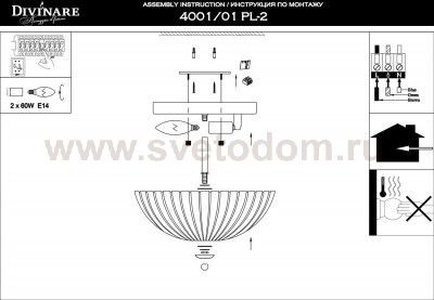 Светильник потолочный Divinare 4001/03 PL-2 Lianto