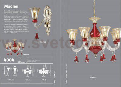 Светильник настенный бра Odeon light 4004/1W MADLEN