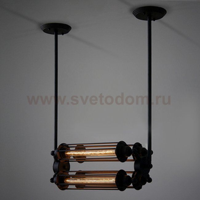 Подвесной светильник Loft Industrial Edison Cage Horizontal Quatro Loft Concept 40.061