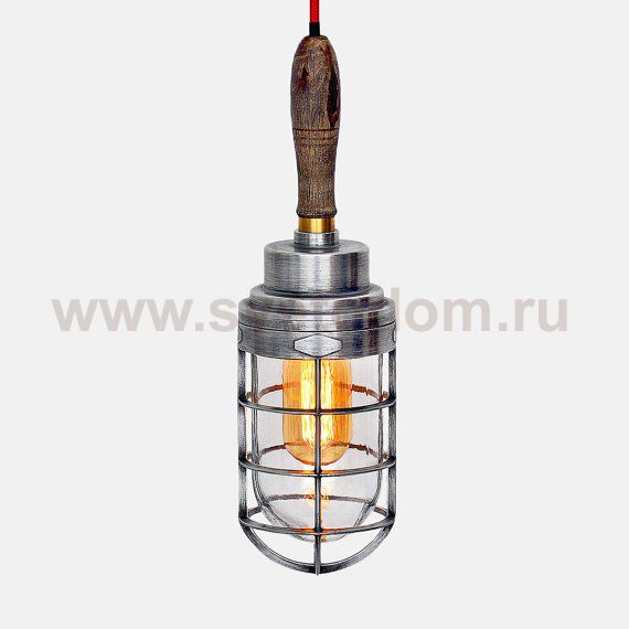 Ручной светильник Steampunk Cage Glass Edison Hanging Lamp Loft Concept 40.072