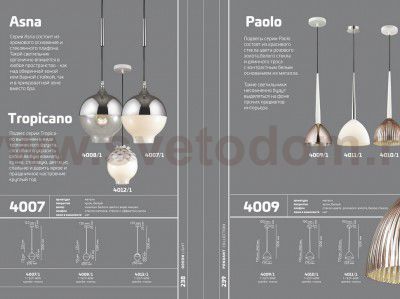 Подвесной светильник Odeon light 4009/1 PAOLO
