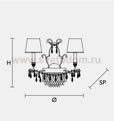 Настенный светильник Masiero CLASSICA 4010 A2+1