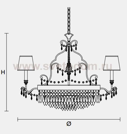 Подвесной светильник Masiero CLASSICA 4010 S8+4