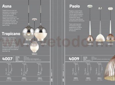 Подвесной светильник Odeon light 4010/1 PAOLO