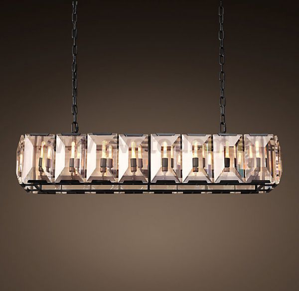 Люстра RH Harlow Crystal Square Chandelier 16 Loft Concept 40.1030.MT.BL.T1B