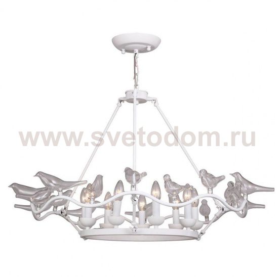Люстра Dove Chandelier Glass Bird White Loft Concept 40.1051
