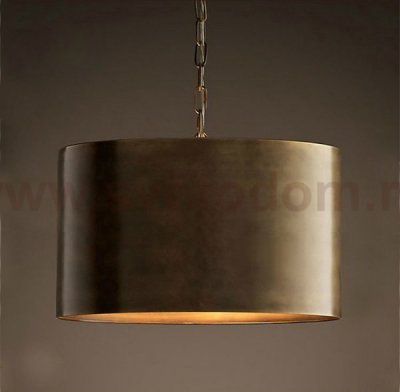 Подвесной светильник RH Antiqued Metal Drum Pendant lamp Brown Loft Concept 40.1097