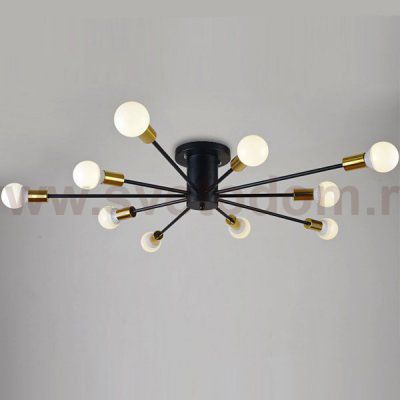 Потолочный светильник Light Jet 10 Black and Gold Loft Concept 40.1111