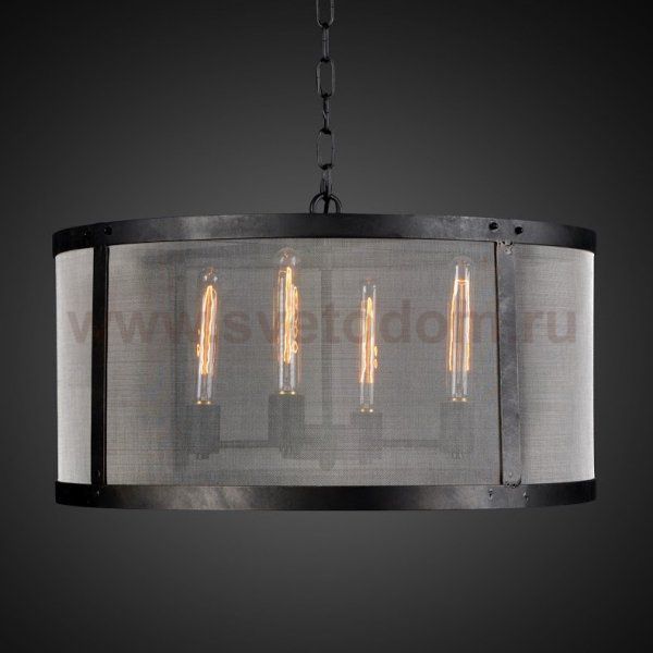 Люстра RH Riveted Mesh Chandelier Round Loft Concept 40.1126