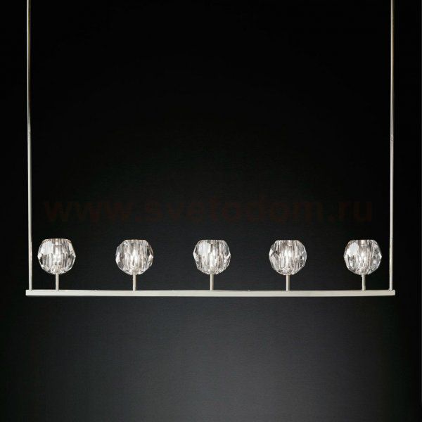 Люстра RH Boule De Cristal Linear Chandelier 5 Loft Concept 40.1221