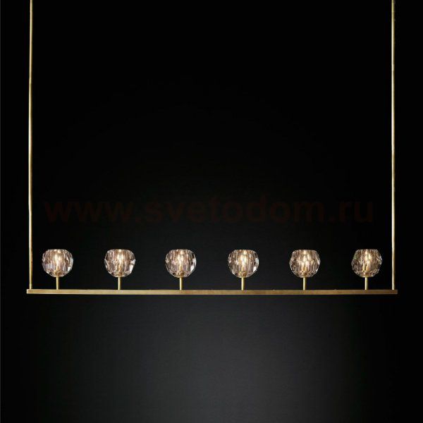 Люстра RH Boule De Cristal Linear Chandelier 6 Loft Concept 40.1222