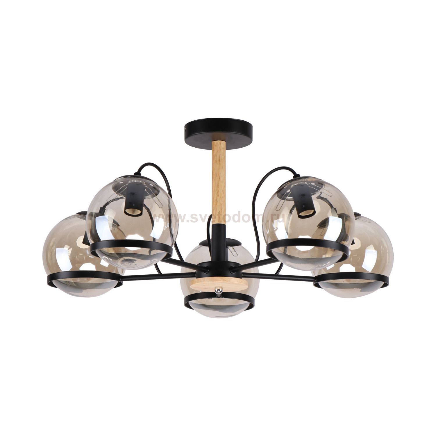 Люстра современная Экономсвет 40123/5BK+WD AMB