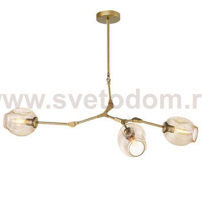 Люстра Сrumpled Glass Bubble Chandelier Gold 3 плафона Loft Concept 40.1324