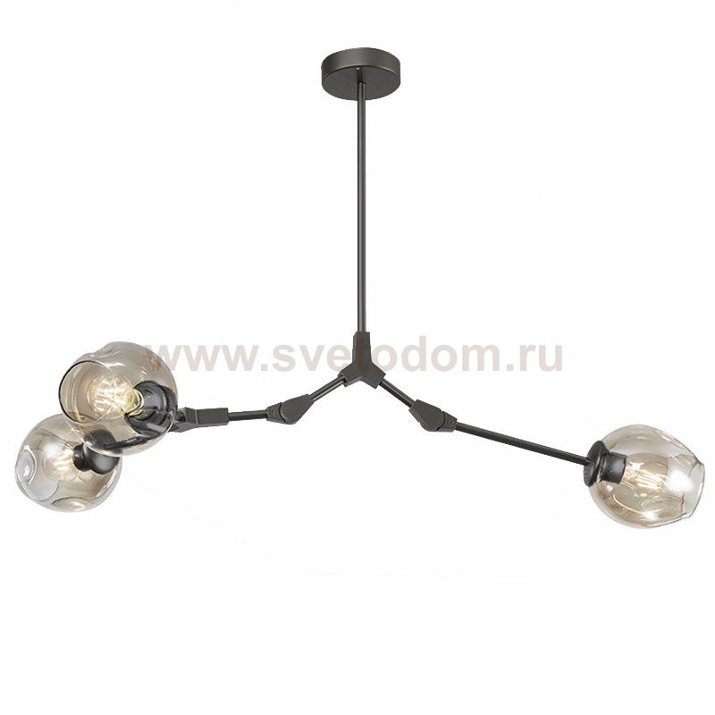 Люстра Сrumpled Glass Bubble Chandelier Gray 3 плафона Loft Concept 40.1329