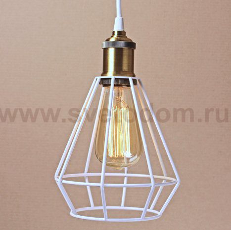 Подвесной светильник Wire Cage Pendant Punch White Loft Concept 40.1330